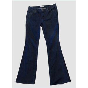 LOFT Women’s Dark Wash Flare Jeans Size 29 Mid Rise Stretch Denim 31.25” Inseam